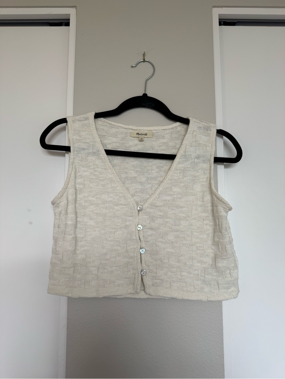 Madewell Cream Button-Front Knit Vest Tank